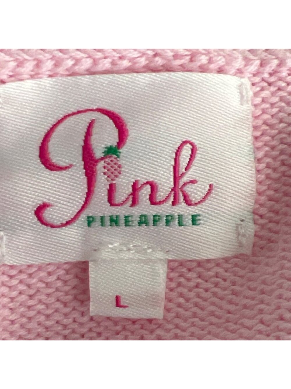 PINK PINEAPPLE Save Water Drink Veuve Sweater Long Sleeve Pink Sz L NWOT - Picture 4 of 5